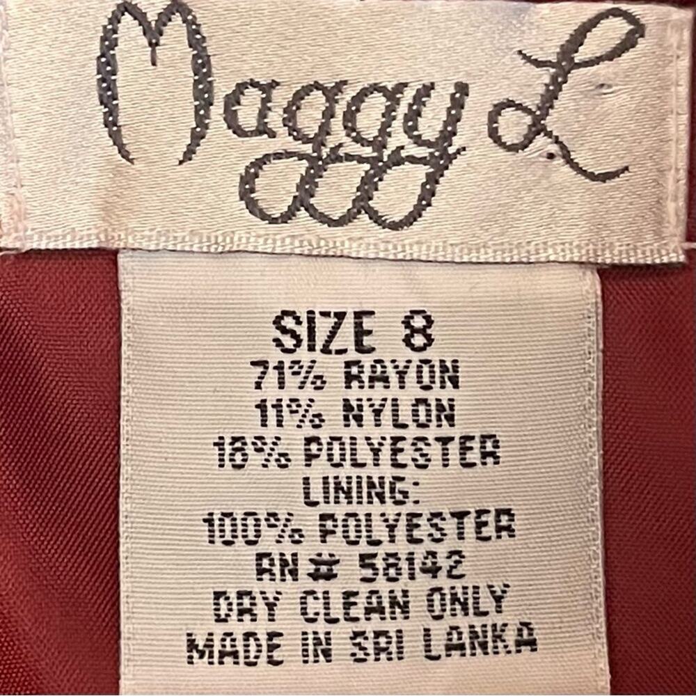 Maggy London Iridescent Burgundy Dress NWOT Size 8 - Picture 9 of 13